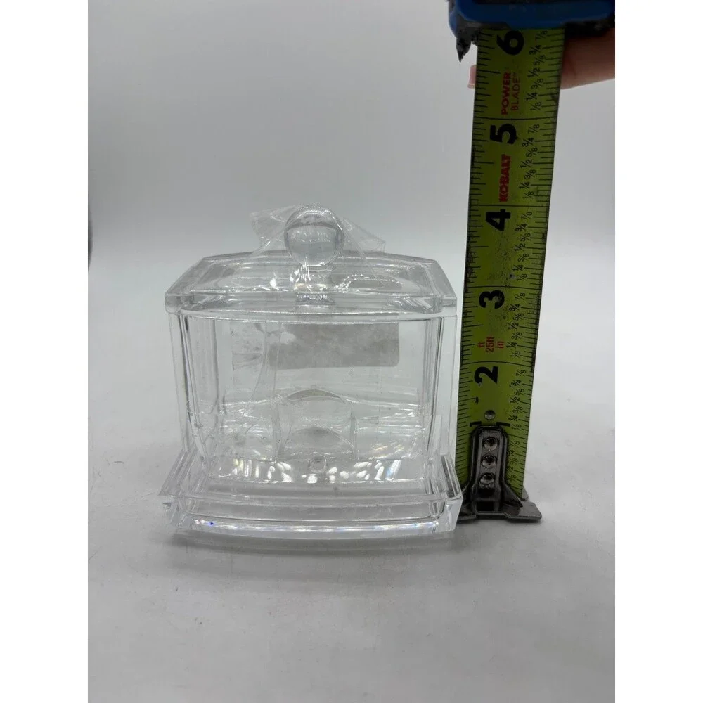 Cotton Swab Holder Organizer Clear Plastic Storage Box Chest Cosmetic